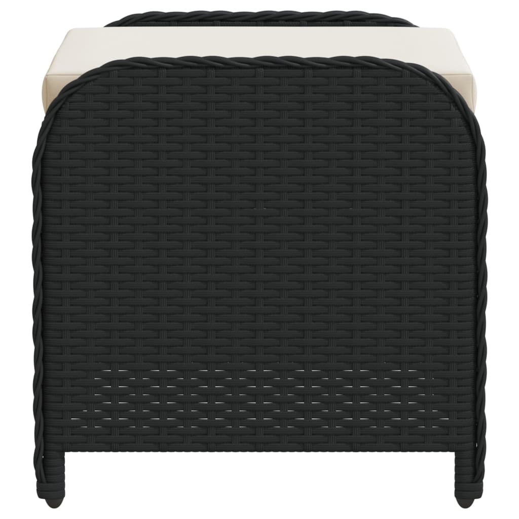 Garden Stool With Cushion 58X46X46 Cm Poly Rattan
