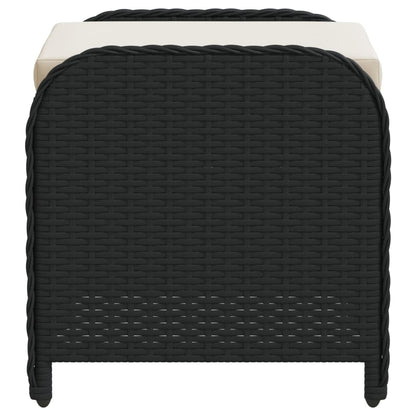 Garden Stool With Cushion 58X46X46 Cm Poly Rattan