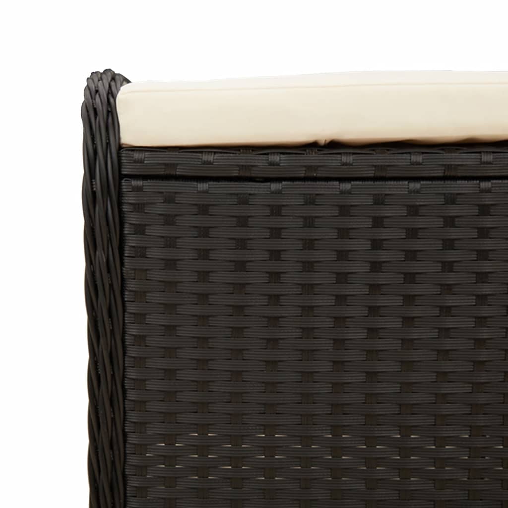 Garden Stool With Cushion 58X46X46 Cm Poly Rattan