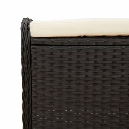 Garden Stool With Cushion 58X46X46 Cm Poly Rattan