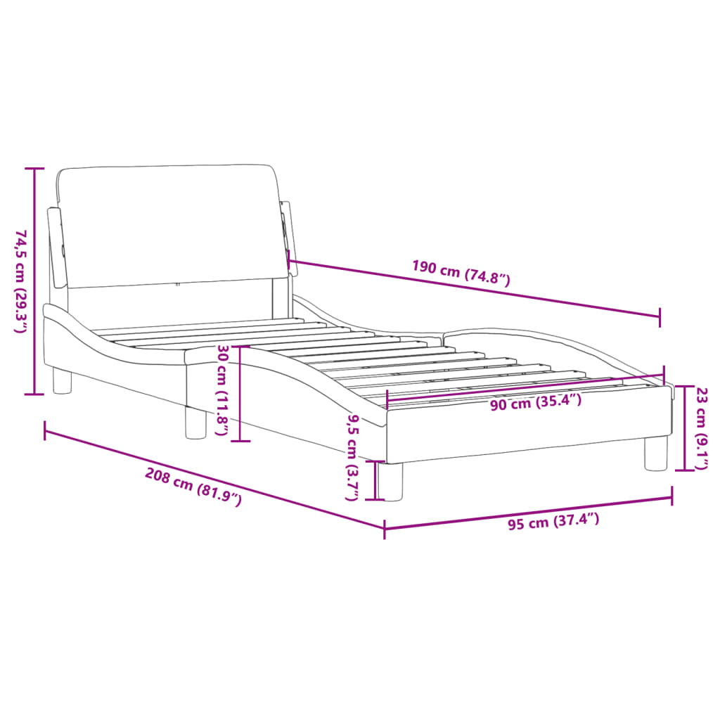 Bed Frame "Dover" Fabric