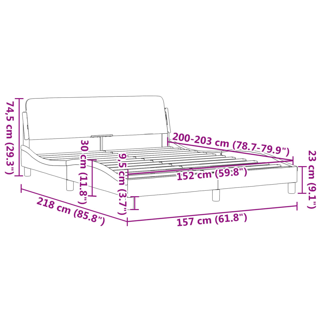 Bed Frame "Dover" Queen Fabric
