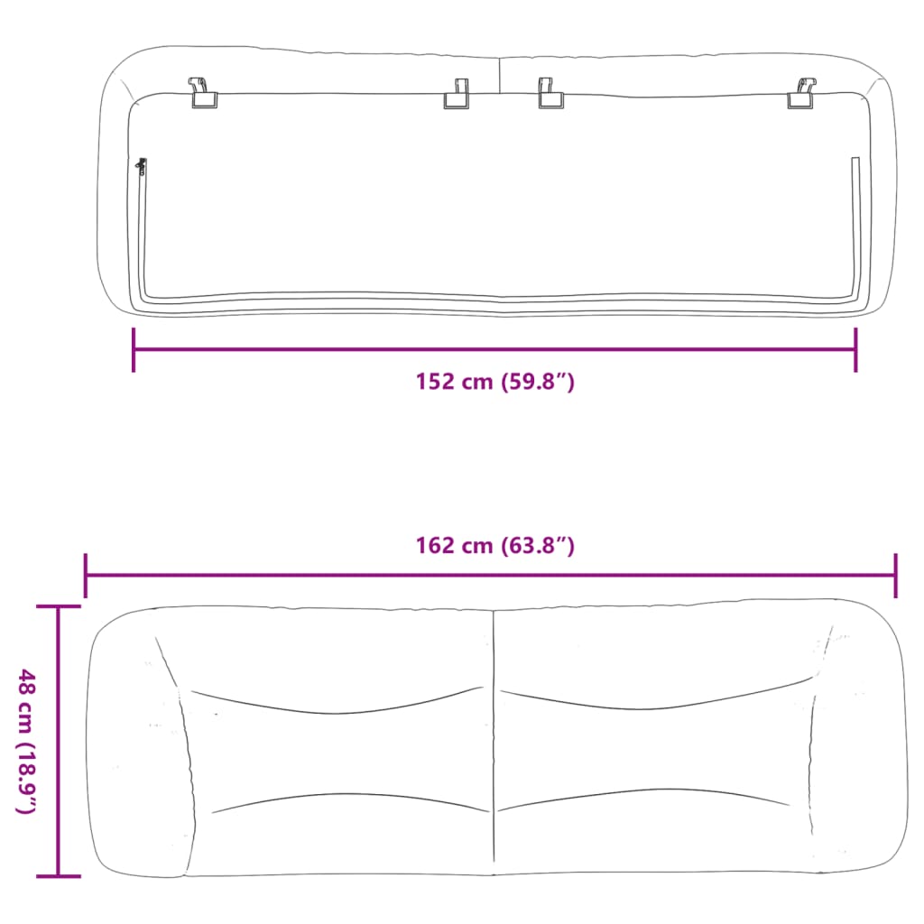 Headboard Cushion "Hvar" Queen Faux Leather
