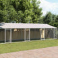 Dog Cage With Roof And Door Grey Galvanised Steel