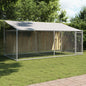 Dog Cage With Roof And Door Grey Galvanised Steel