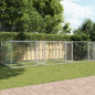 Dog Cage With Door Grey Galvanised Steel