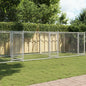Dog Cage With Door Grey Galvanised Steel