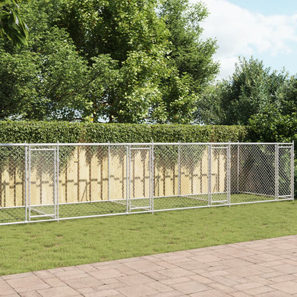 Dog Cage With Door Grey Galvanised Steel