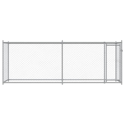 Dog Cage With Door Grey Galvanised Steel