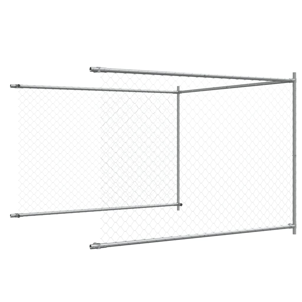 Dog Cage With Door Grey Galvanised Steel