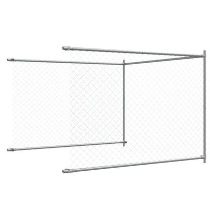 Dog Cage With Door Grey Galvanised Steel
