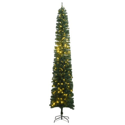 Slim Artificial Pre-Lit Christmas Tree With Ball Set
