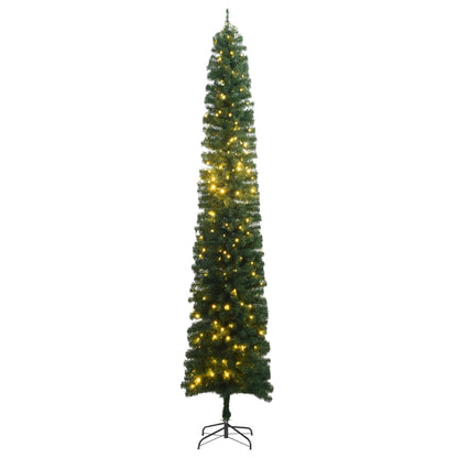 Slim Artificial Pre-Lit Christmas Tree With Ball Set