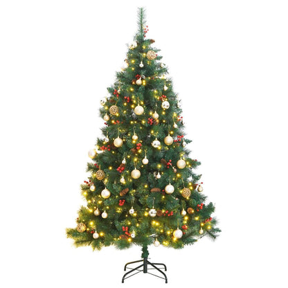 Artificial Hinged Christmas Tree With Cones And Berries
