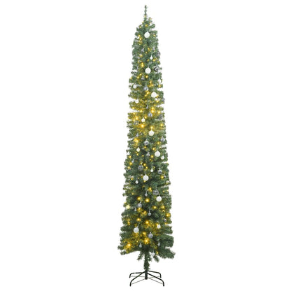 Slim Artificial Pre-Lit Christmas Tree With Ball Set