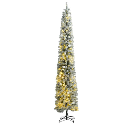 Slim Artificial Pre-Lit Christmas Tree With Ball Set