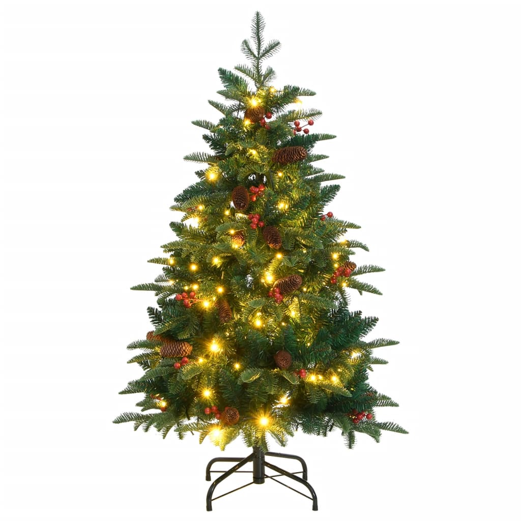 Artificial Hinged Christmas Tree With Cones And Berries