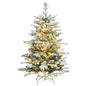 Artificial Hinged Christmas Tree With Flocked Snow