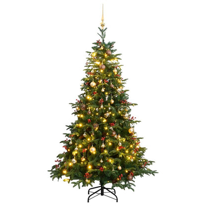 Artificial Hinged Christmas Tree With Cones And Berries