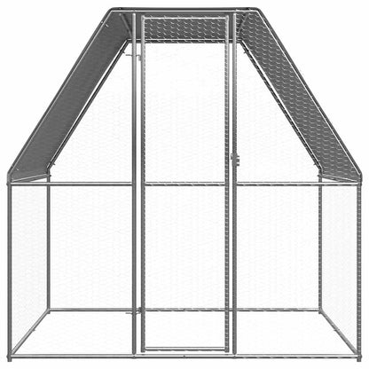 Chicken Cage Silver And Grey Galvanised Steel