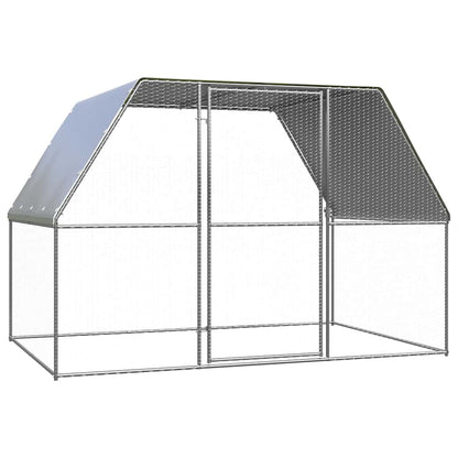 Chicken Cage Silver And Grey Galvanised Steel