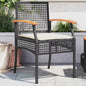 Garden Chairs With Cushions 2 Pcs Black Poly Rattan Acacia Wood