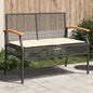 Garden Bench With Cushion Poly Rattan Acacia Wood