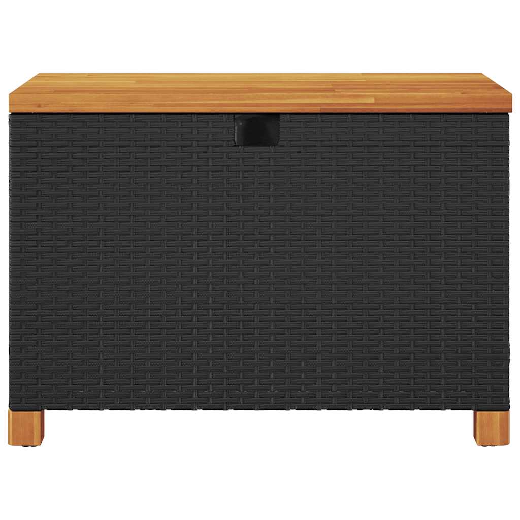 Garden Storage Box Poly Rattan Acacia Wood