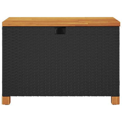 Garden Storage Box Poly Rattan Acacia Wood