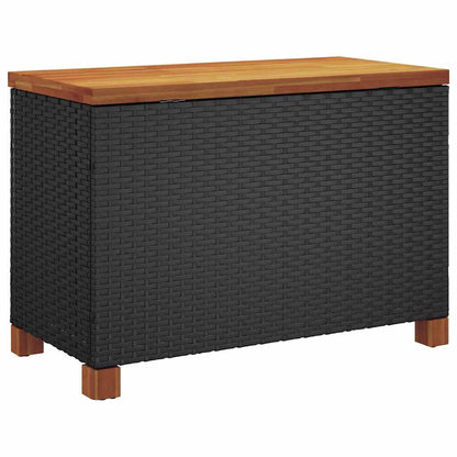 Garden Storage Box Poly Rattan Acacia Wood