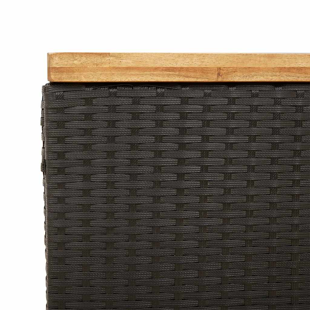 Garden Storage Box Poly Rattan Acacia Wood