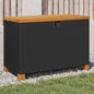 Garden Storage Box Poly Rattan Acacia Wood