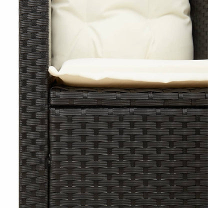 Garden Chair With Cushions Black Poly Rattan