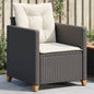 Garden Chair With Cushions Black Poly Rattan