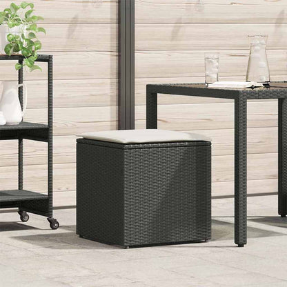 Cushion Box With Storage Grey 50 X 50 X 50 Cm Poly Rattan