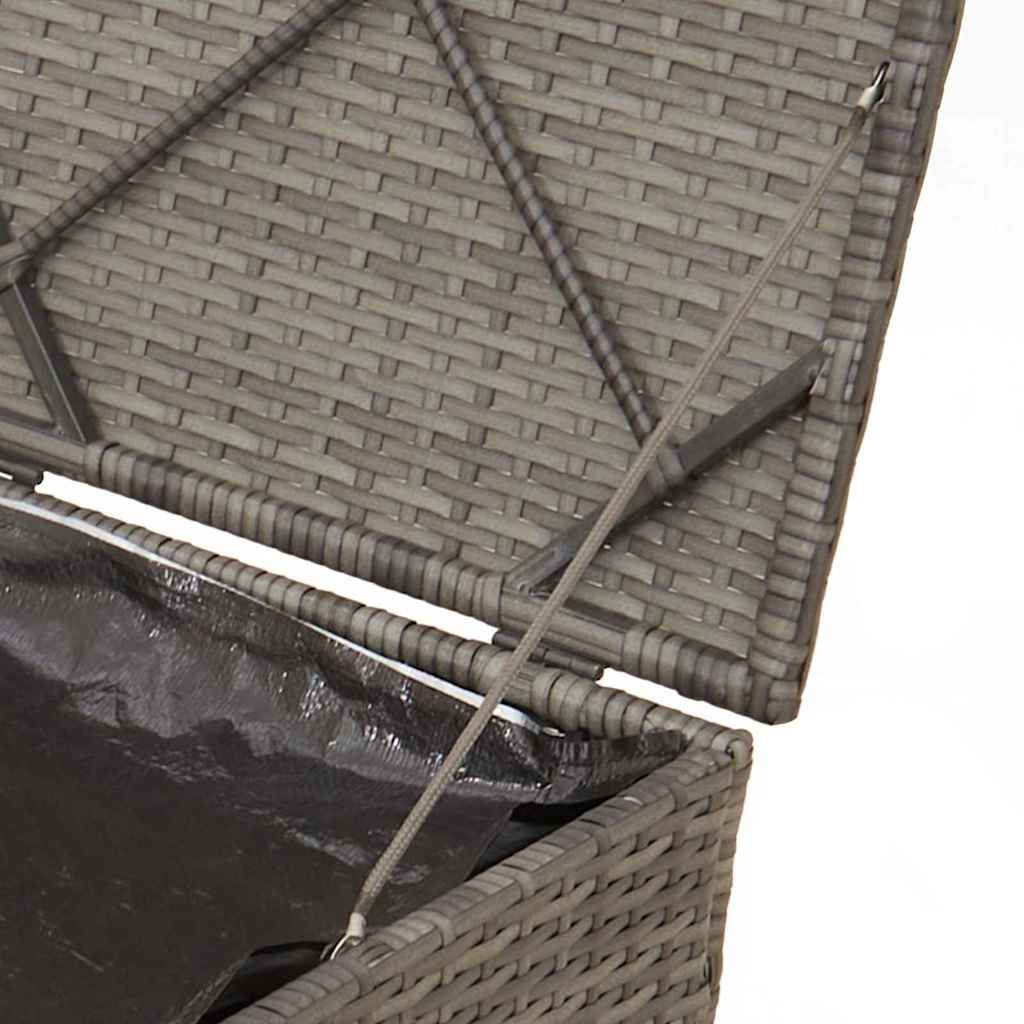 Cushion Box With Storage Grey 50 X 50 X 50 Cm Poly Rattan