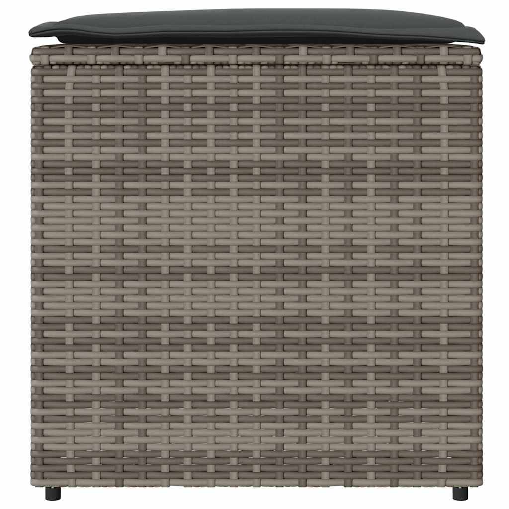 Cushion Box With Storage Grey 50 X 50 X 50 Cm Poly Rattan