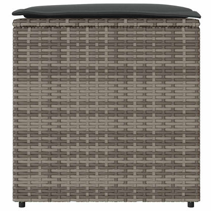 Cushion Box With Storage Grey 50 X 50 X 50 Cm Poly Rattan