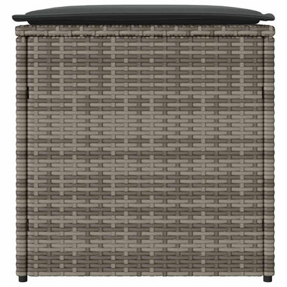 Cushion Box With Storage Grey 50 X 50 X 50 Cm Poly Rattan