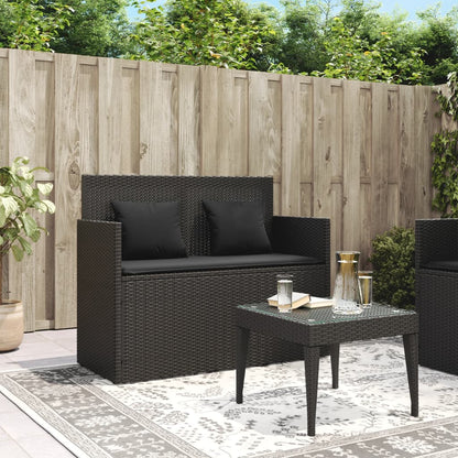 Garden Bench With Cushions Poly Rattan