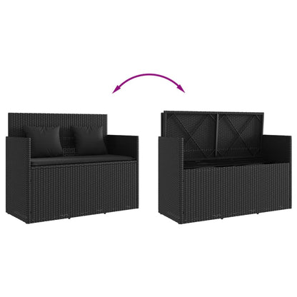 Garden Bench With Cushions Poly Rattan