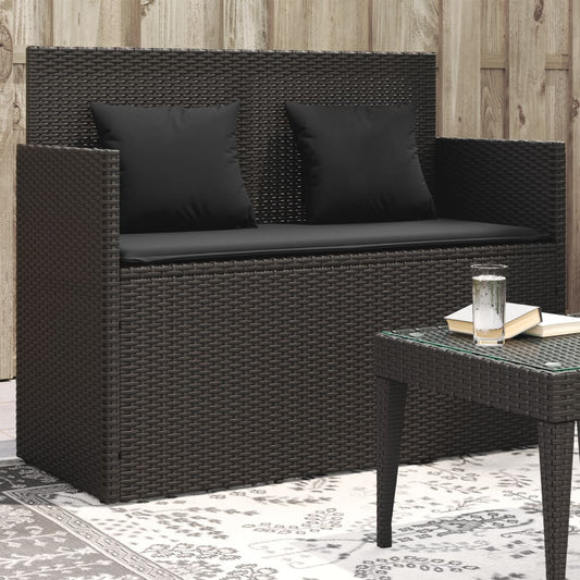 Garden Bench With Cushions Poly Rattan