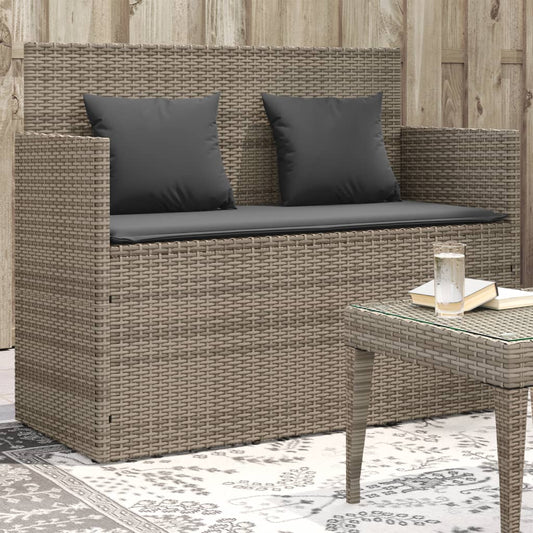 Garden Bench With Cushions Poly Rattan