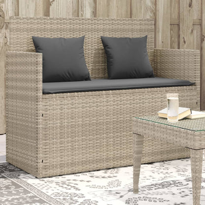 Garden Bench With Cushions Poly Rattan