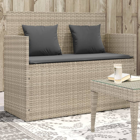 Garden Bench With Cushions Poly Rattan