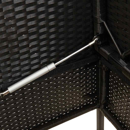 Garden Bench With Cushions Black Poly Rattan