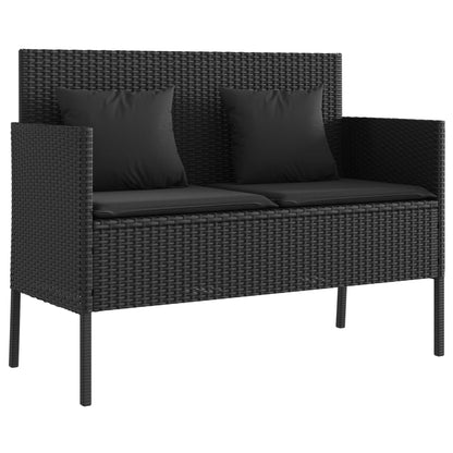 Garden Bench With Cushions Poly Rattan