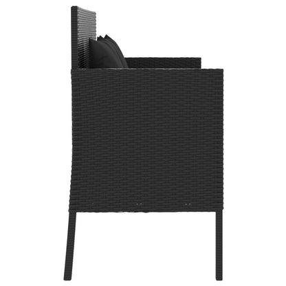 Garden Bench With Cushions Poly Rattan