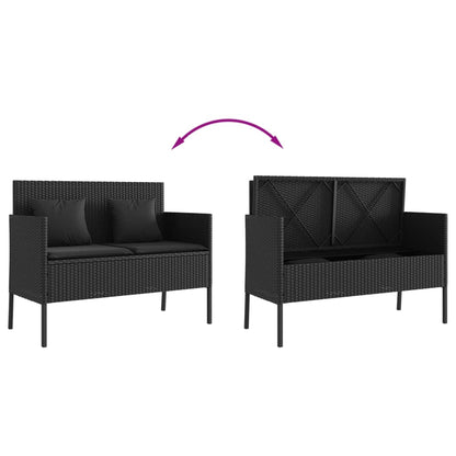 Garden Bench With Cushions Poly Rattan