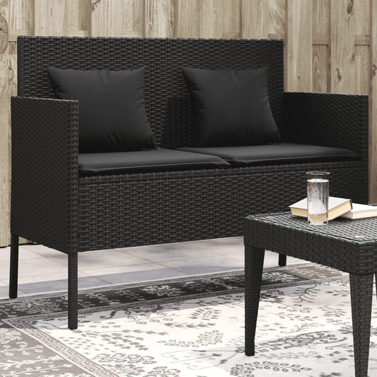 Garden Bench With Cushions Poly Rattan